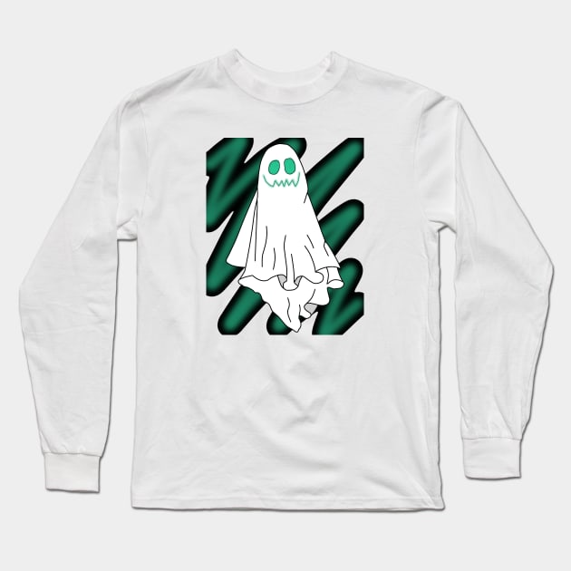 smiling ghost Long Sleeve T-Shirt by Night Horror